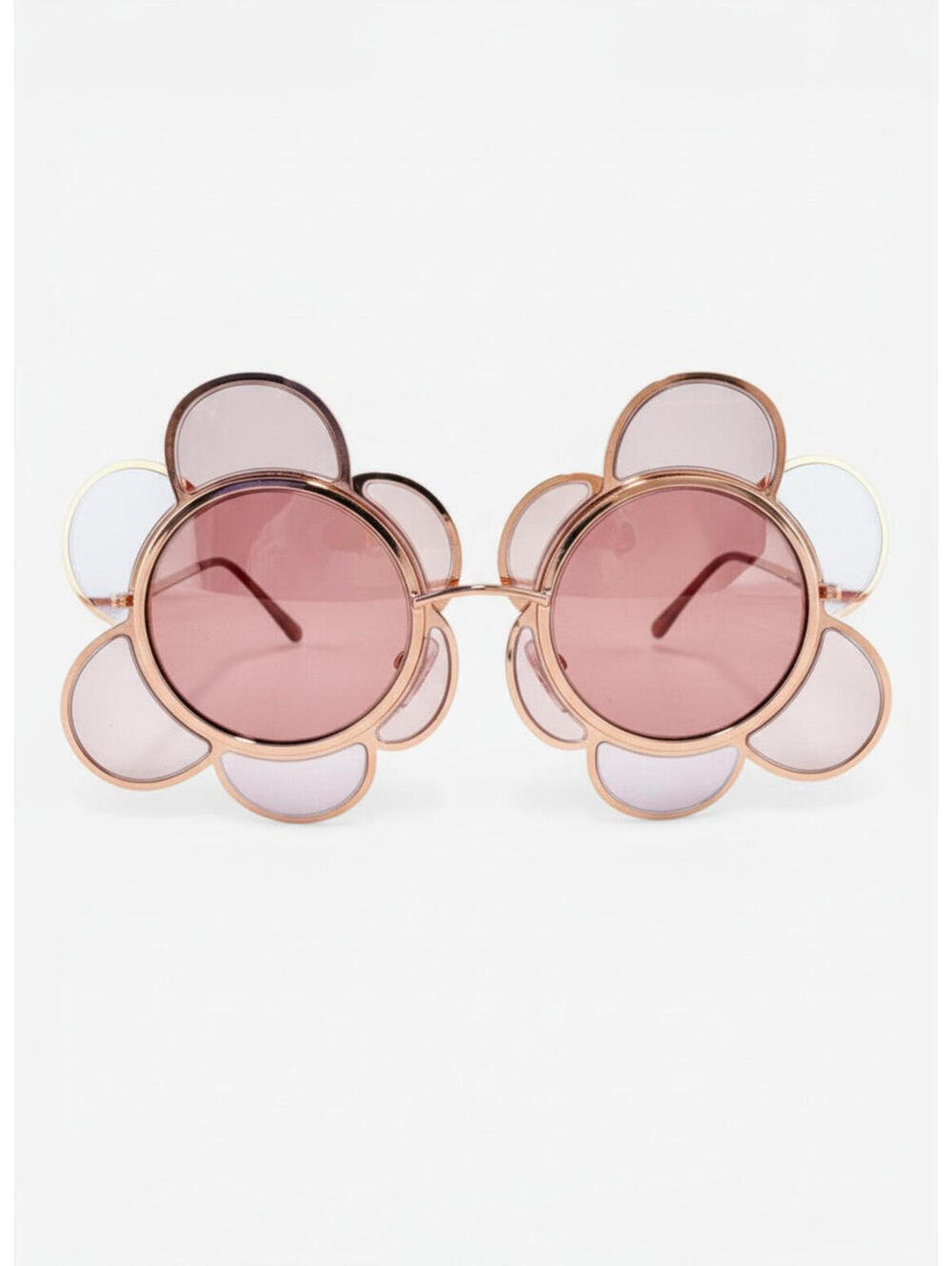 Dolce & Gabbana Flower Sunglasses Pink Rose Gold Sculptural Frame | NWT